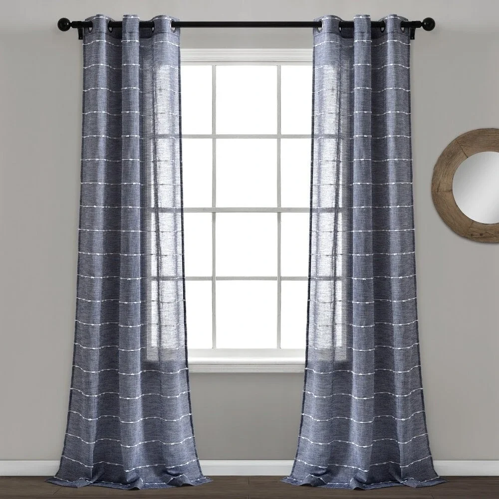 Lush Decor Farmhouse Textured Sheer 84